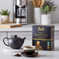 “Tenzing Bodosa Luxury Assam Black Tea – world’s first elephant-friendly handpicked loose leaf tea from Assam by Chelsea Tea Company.”